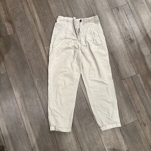 Emory Park Cream High waisted cotton pants